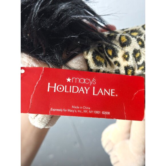 2008 Macys Holiday Lane Caveman Soft Plush Doll Stuffed Animal Leopard Dress - Picture 4 of 8